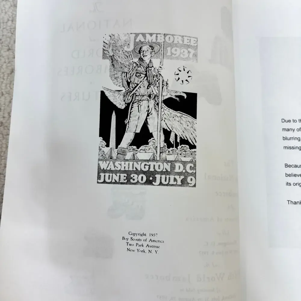 National & World Jamborees in Pictures Reprint Not Original Boy Scout of America